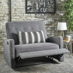 buttoned fabric reclining loveseat nh825103