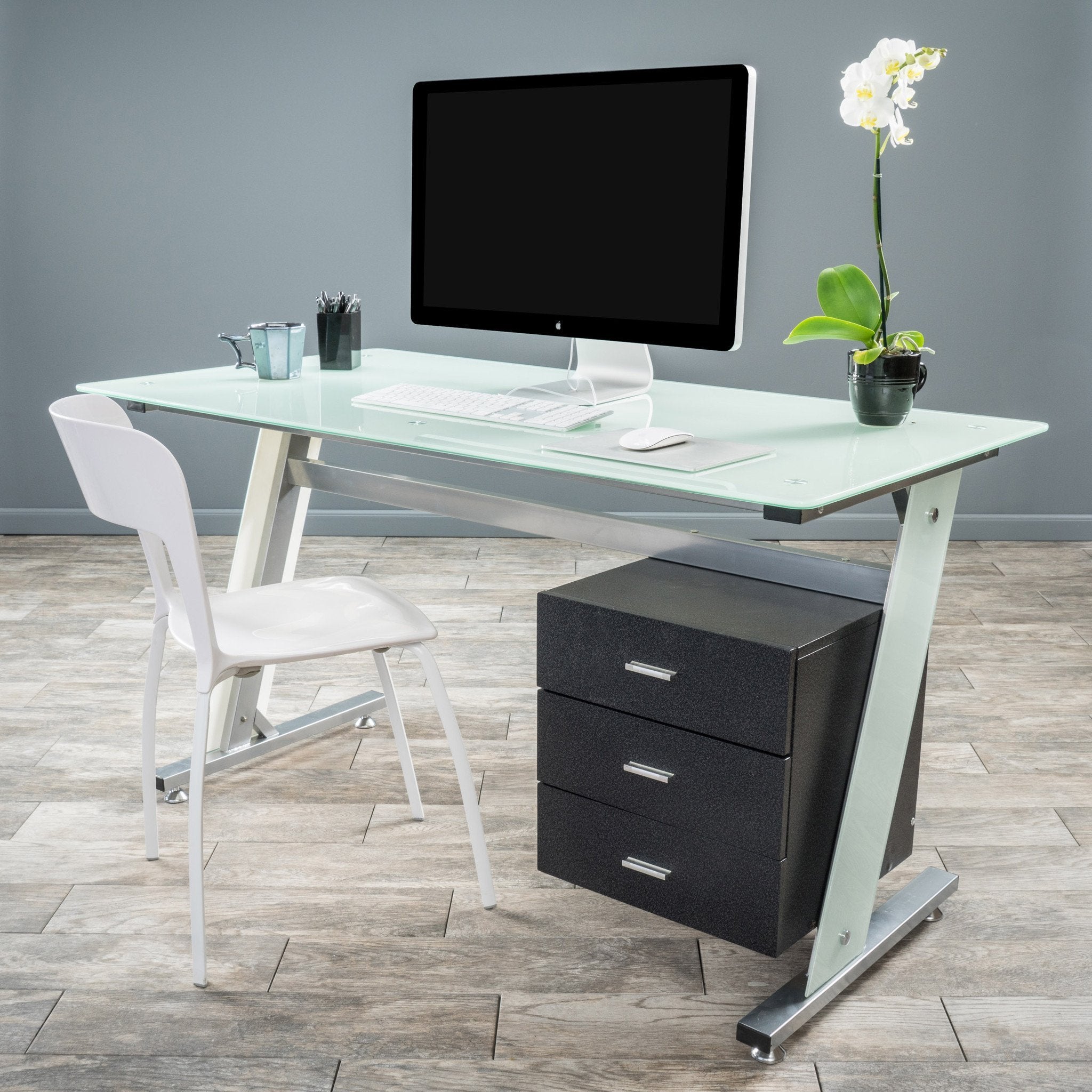 modern tempered glass computer desk with storage nh865592 modern tempered glass computer desk with storage nh865592