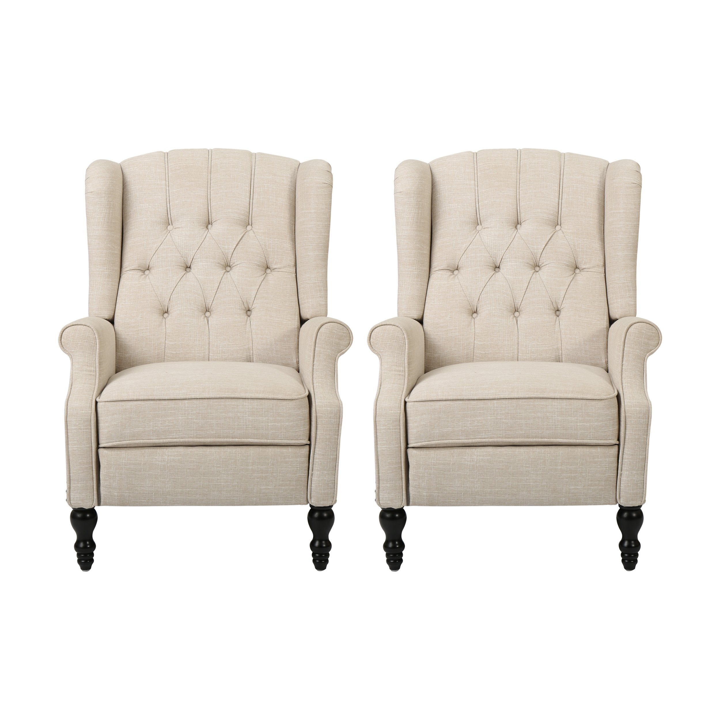 contemporary tufted fabric recliner (set of 2) nh162213 contemporary tufted fabric recliner (set of 2) nh162213