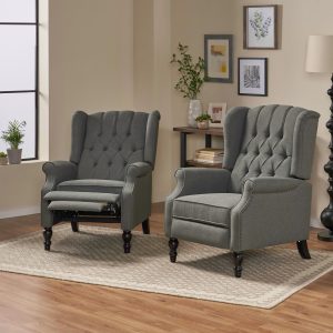 contemporary tufted fabric recliner (set of 2) nh162213