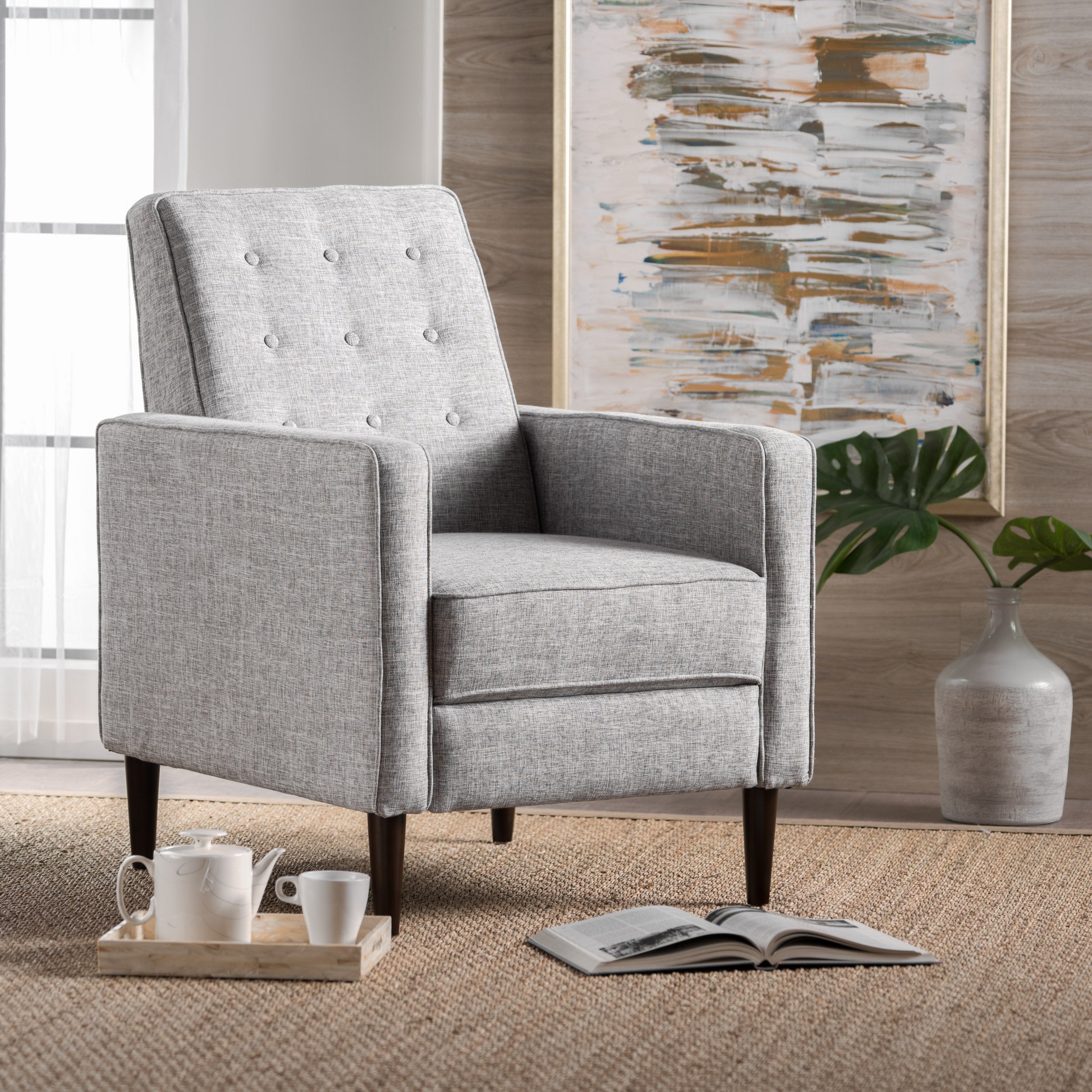 mid century modern tufted back fabric recliner nh495003 mid century modern tufted back fabric recliner nh495003