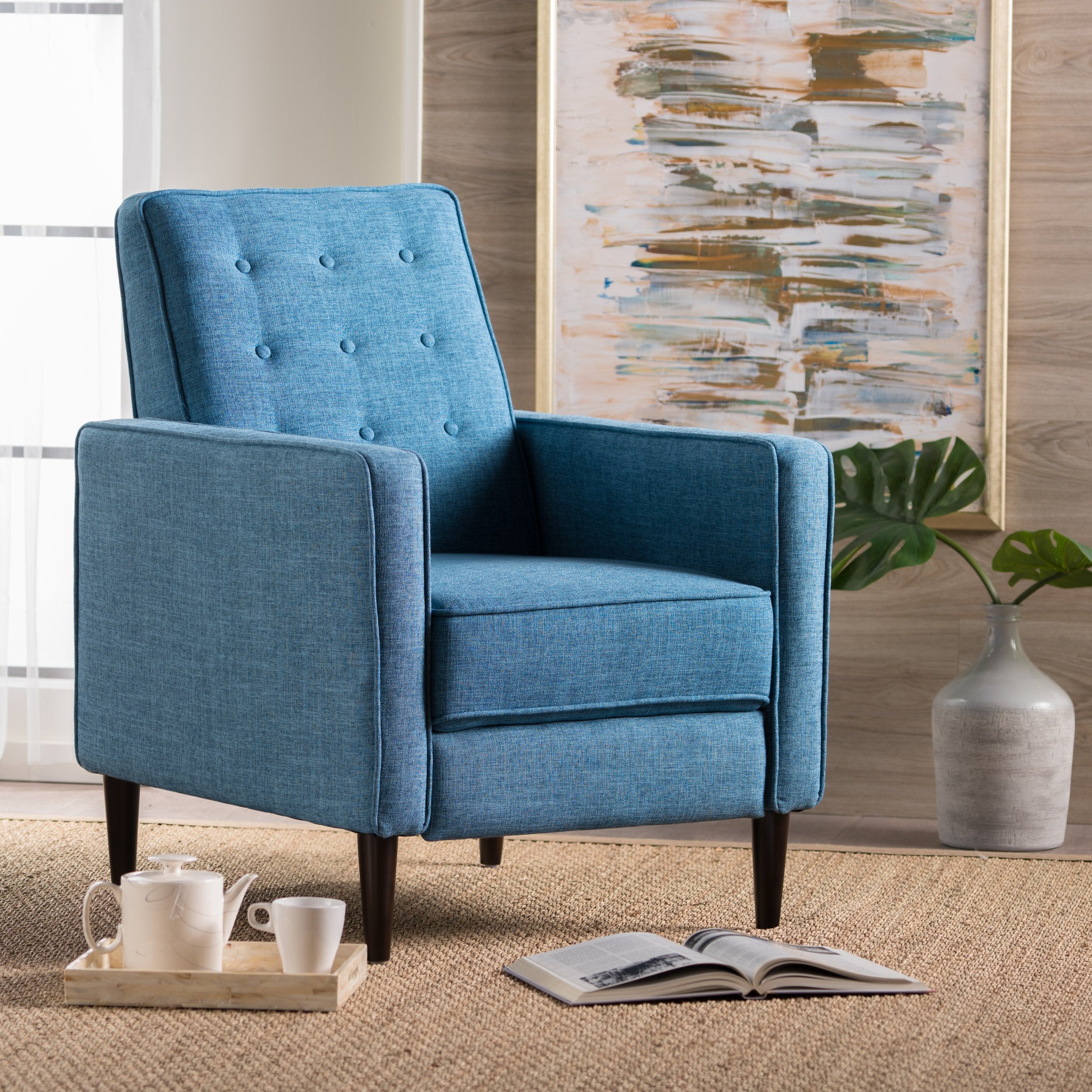 mid century modern tufted back fabric recliner nh495003 mid century modern tufted back fabric recliner nh495003