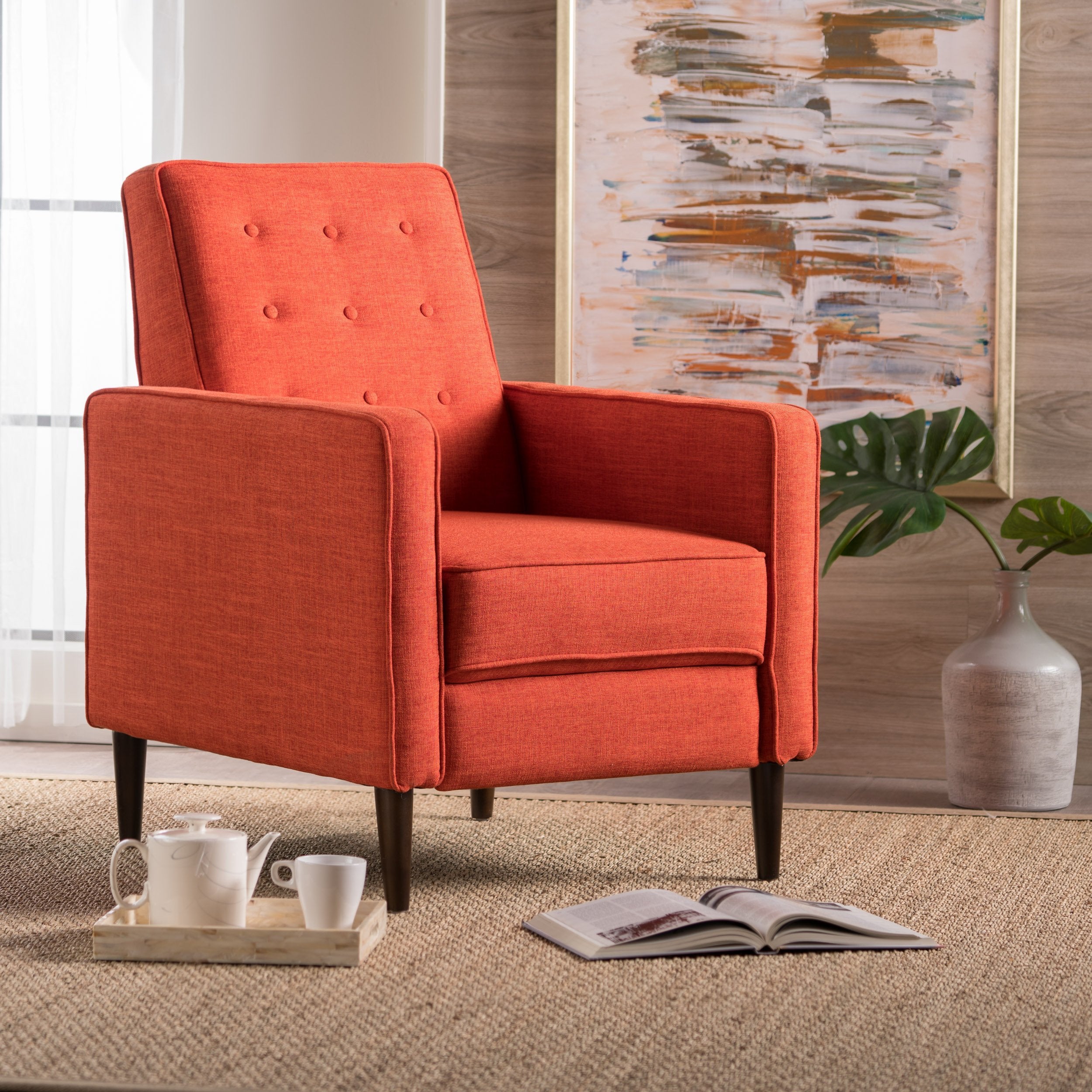 mid century modern tufted back fabric recliner nh495003 mid century modern tufted back fabric recliner nh495003