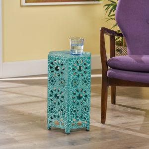 12 inch sunburst iron side table nh639203