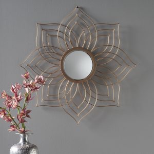 Home floral finished wall mirror nh880203