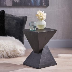 modern abstract hourglass lightweight concrete accent table nh628503