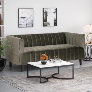 channel stitch velvet 3 seater sofa nh257213