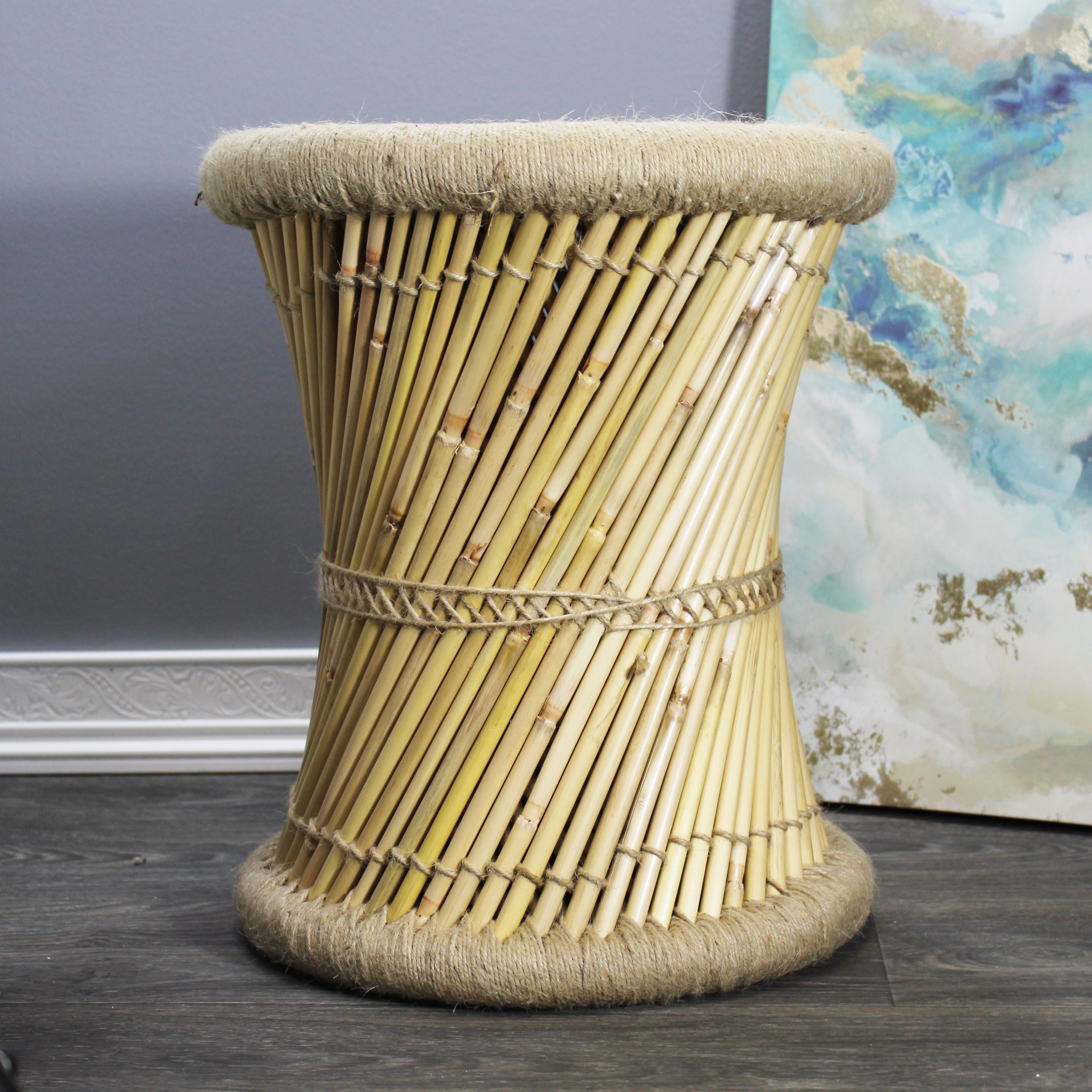 natural geo moray decorative handwoven jute accent stool (set of 2) natural geo moray decorative handwoven jute accent stool (set of 2)