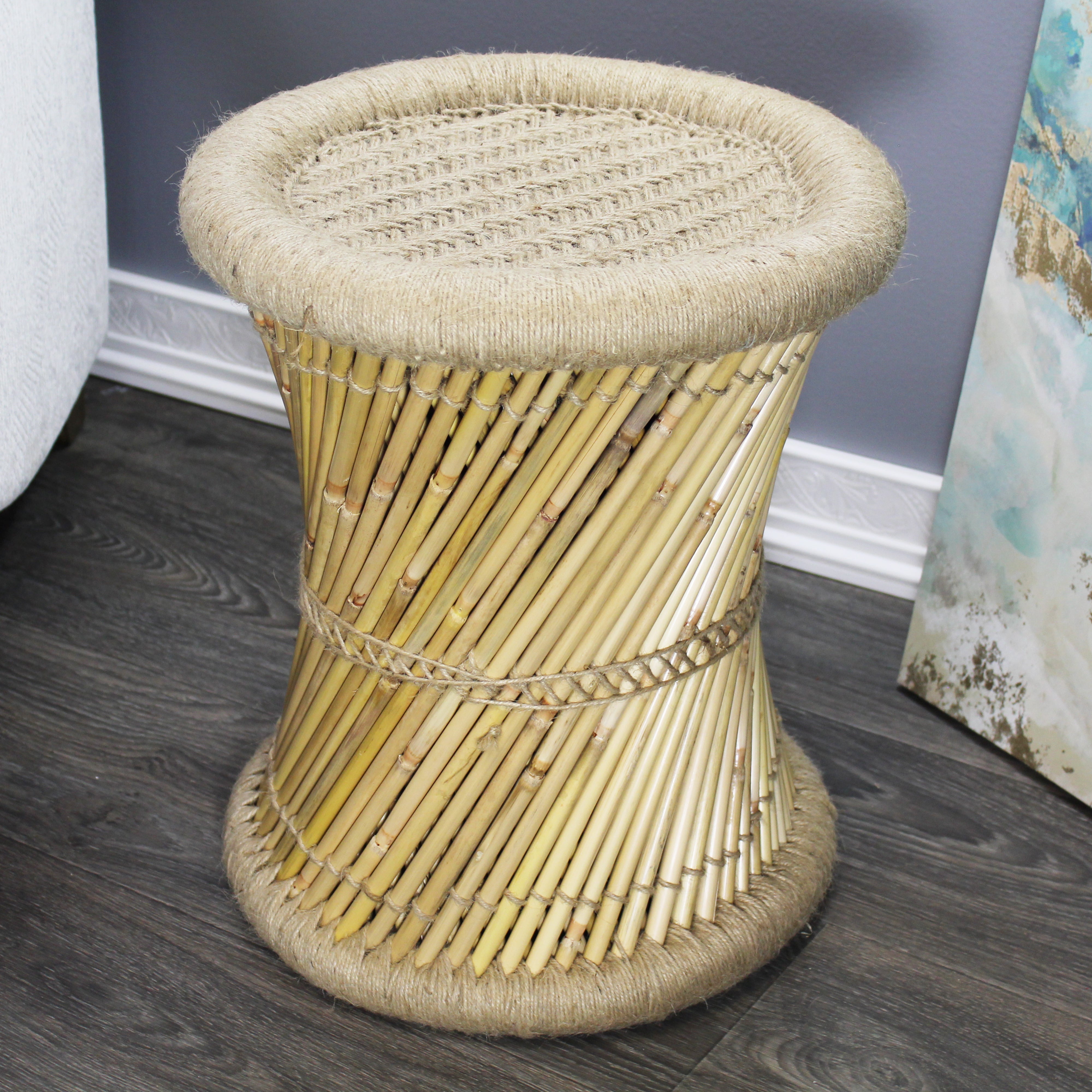 natural geo moray decorative handwoven jute accent stool (set of 2) natural geo moray decorative handwoven jute accent stool (set of 2)