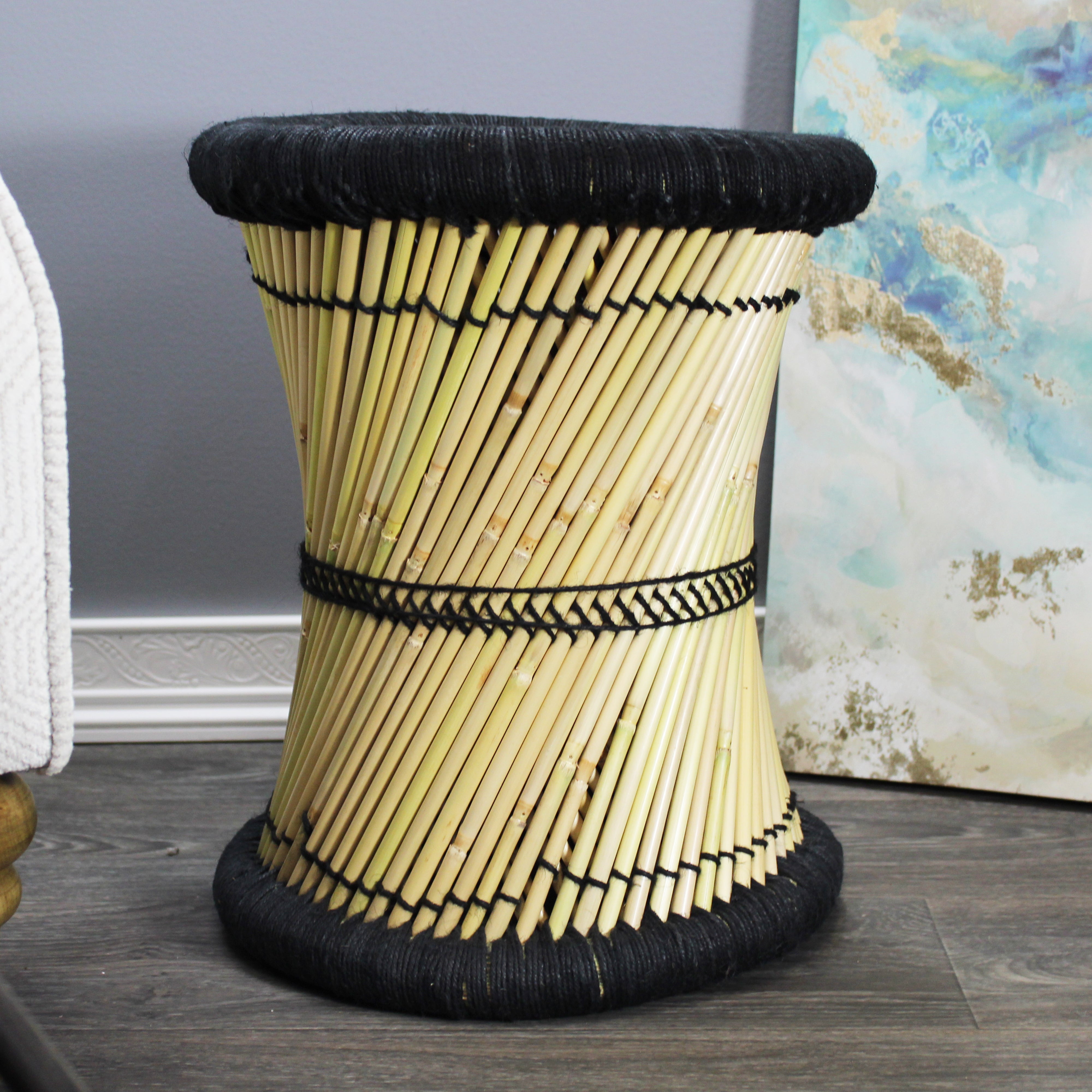 natural geo moray decorative handwoven jute accent stool (set of 2) natural geo moray decorative handwoven jute accent stool (set of 2)