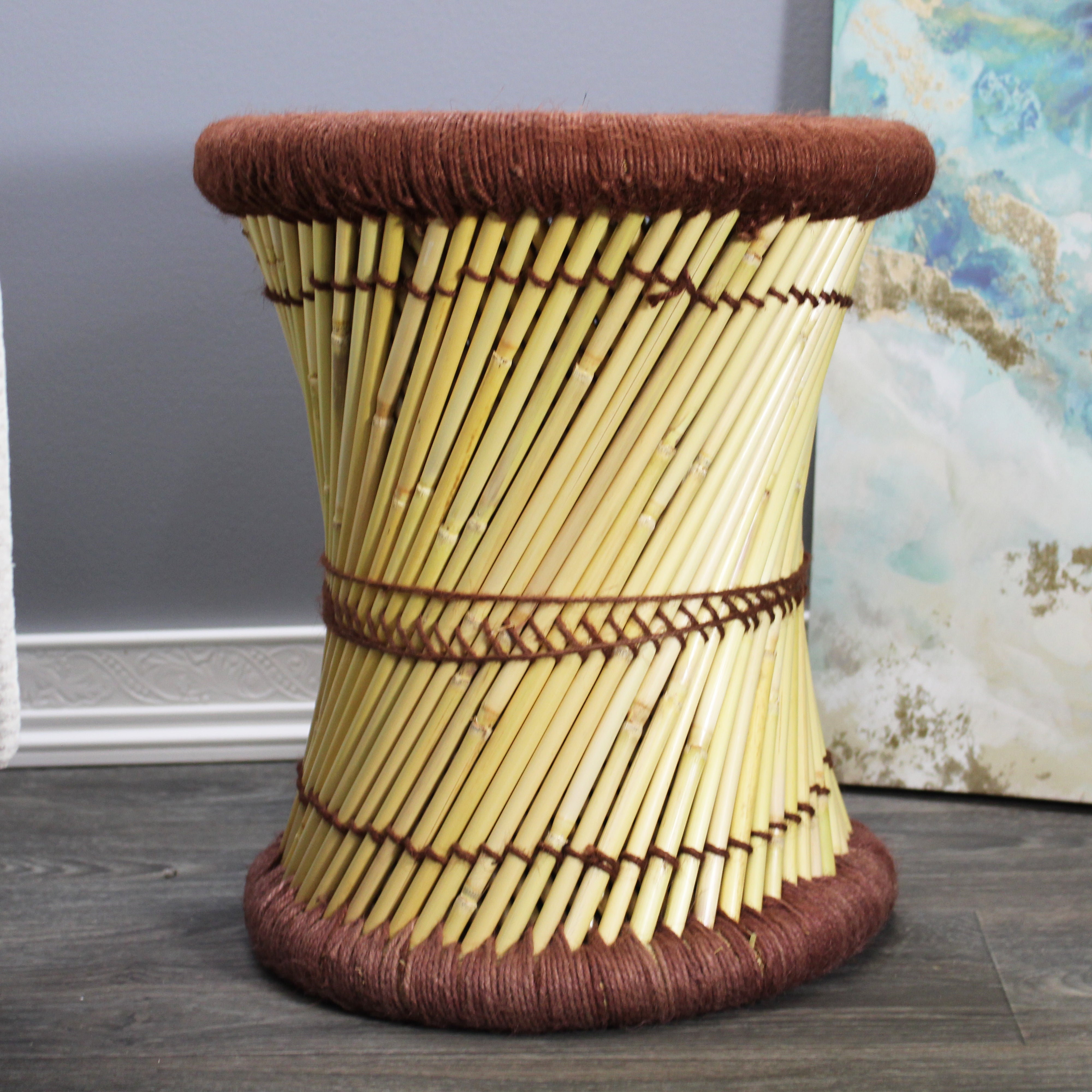 natural geo moray decorative handwoven jute accent stool (set of 2) natural geo moray decorative handwoven jute accent stool (set of 2)