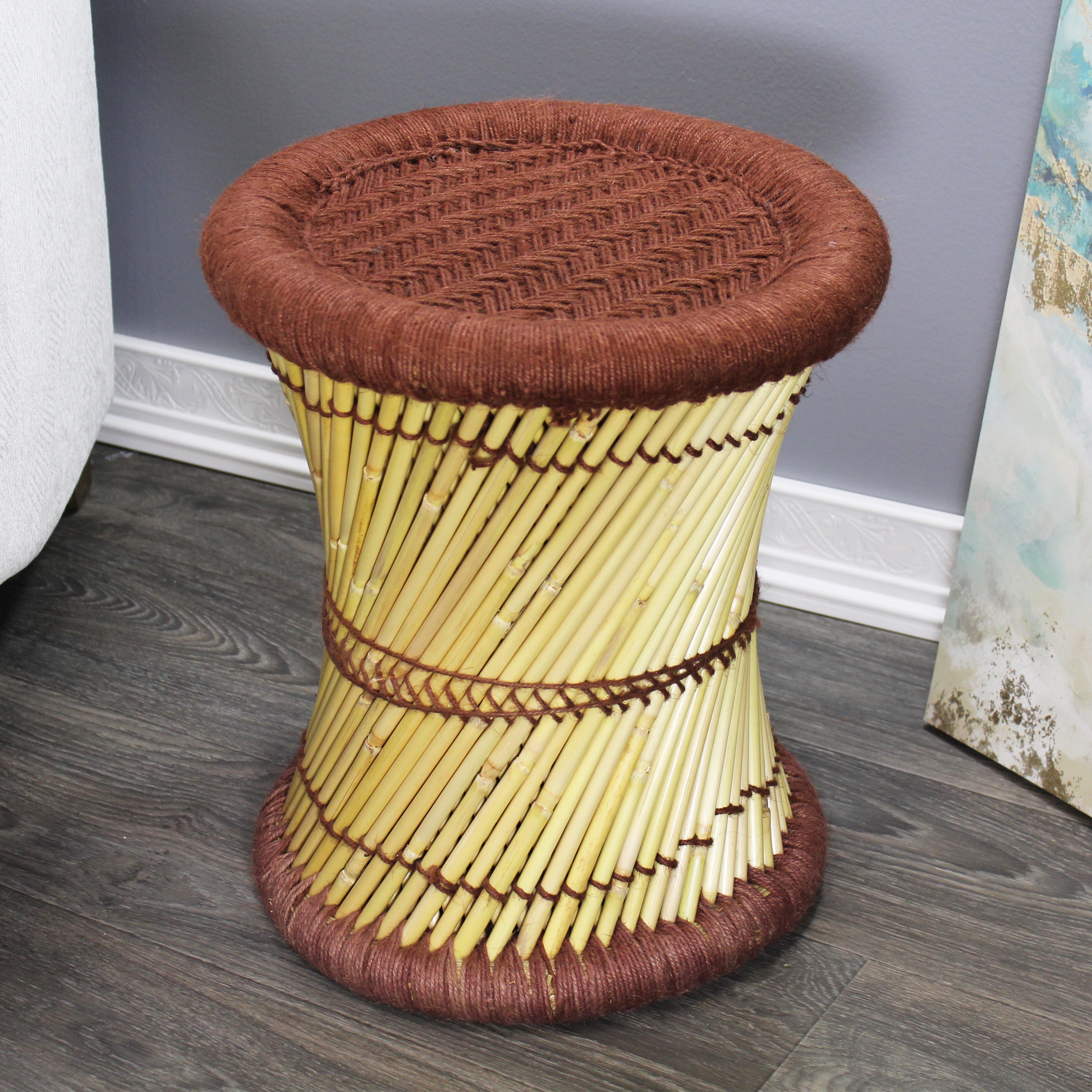 natural geo moray decorative handwoven jute accent stool (set of 2) natural geo moray decorative handwoven jute accent stool (set of 2)