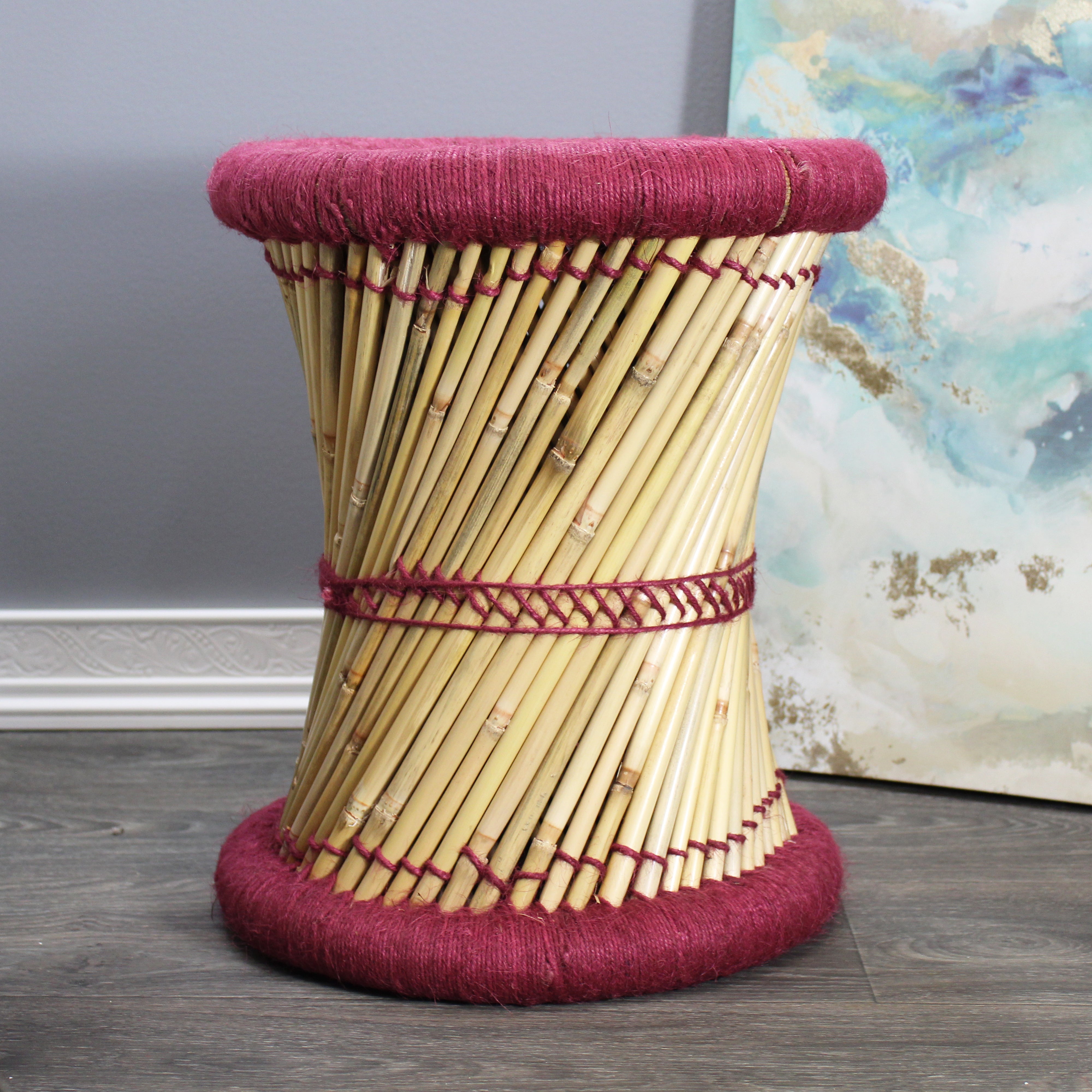 natural geo moray decorative handwoven jute accent stool (set of 2) natural geo moray decorative handwoven jute accent stool (set of 2)