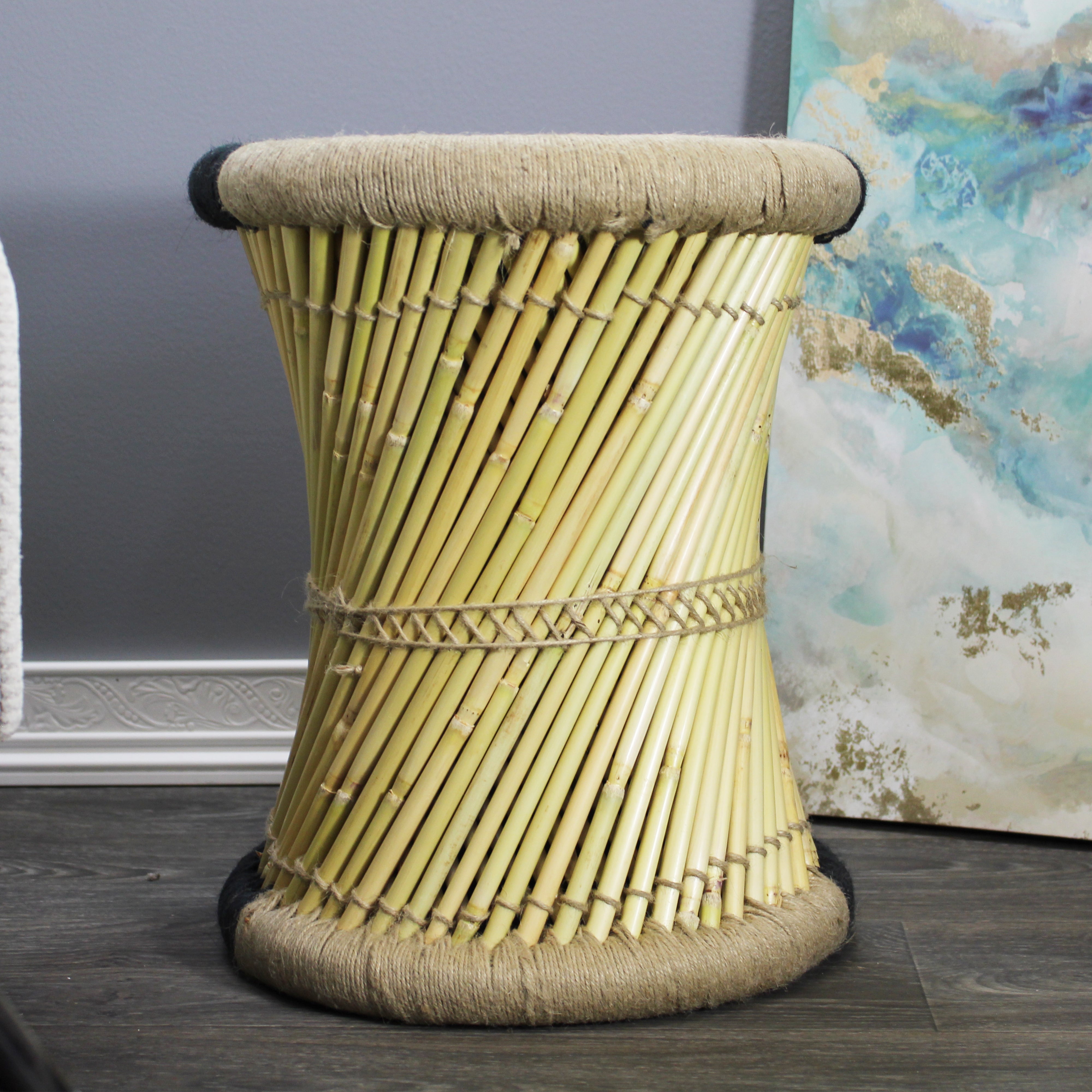 natural geo moray decorative handwoven jute accent stool (set of 2) natural geo moray decorative handwoven jute accent stool (set of 2)