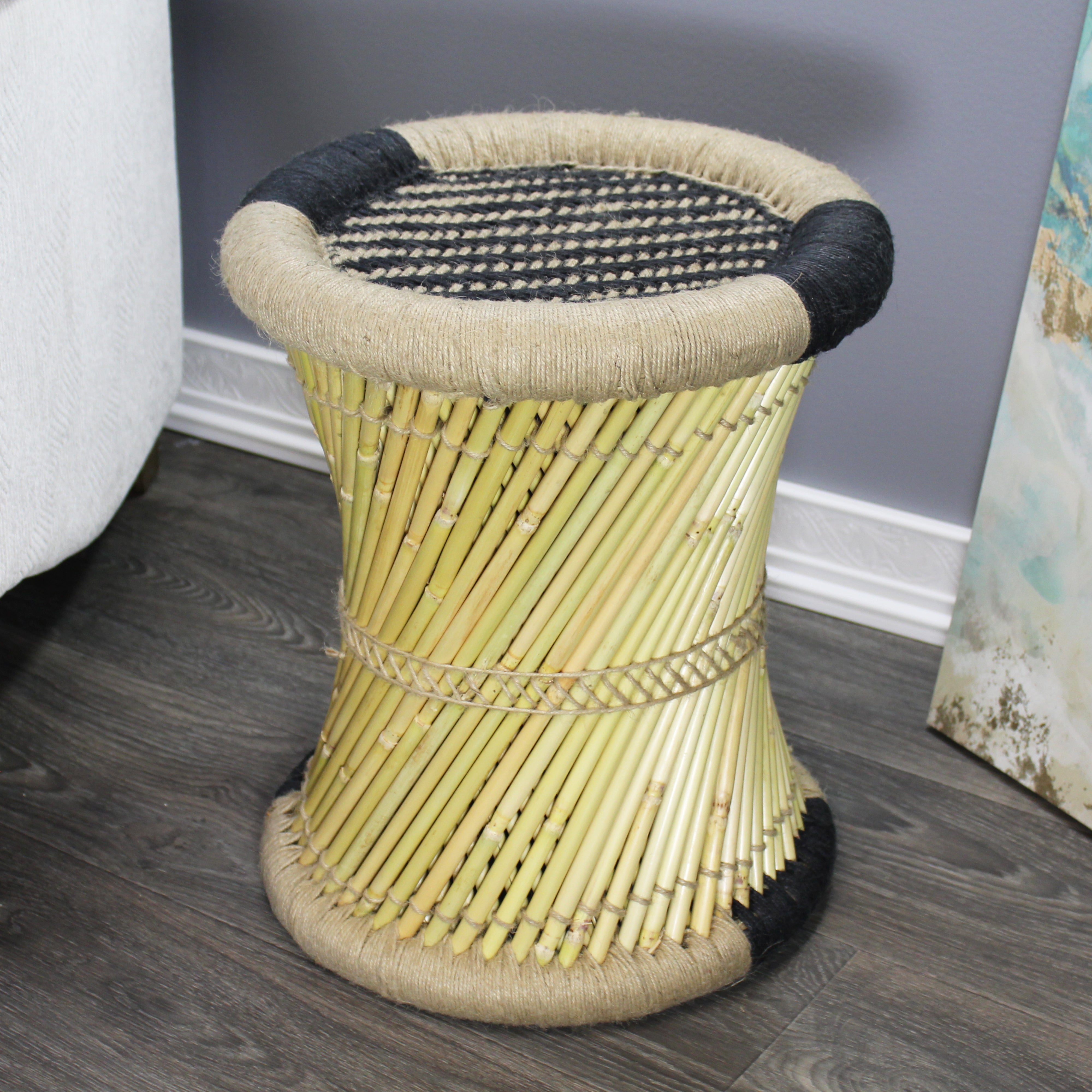 natural geo moray decorative handwoven jute accent stool (set of 2) natural geo moray decorative handwoven jute accent stool (set of 2)