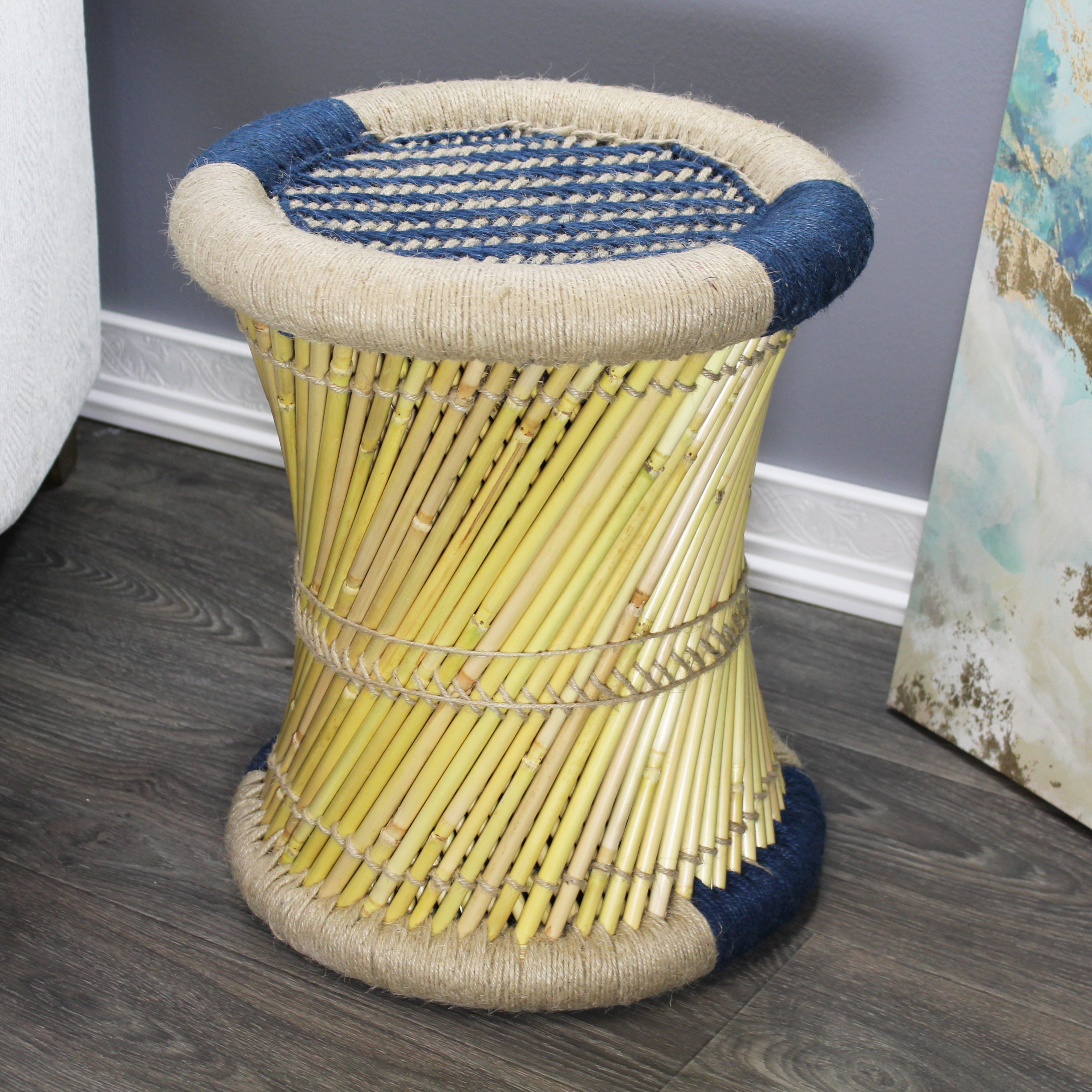 natural geo moray decorative handwoven jute accent stool (set of 2) natural geo moray decorative handwoven jute accent stool (set of 2)