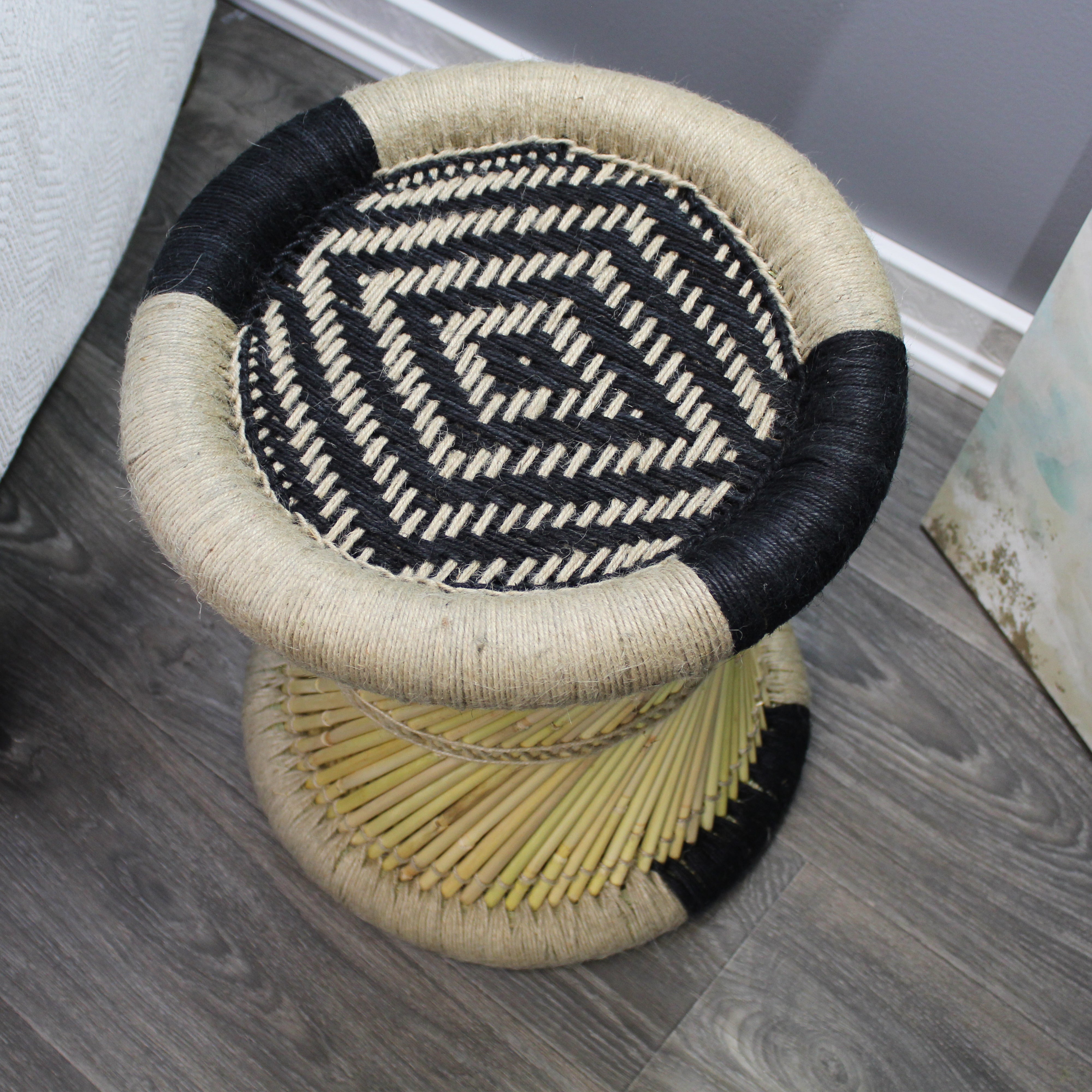 natural geo moray decorative handwoven jute accent stool (set of 2) natural geo moray decorative handwoven jute accent stool (set of 2)