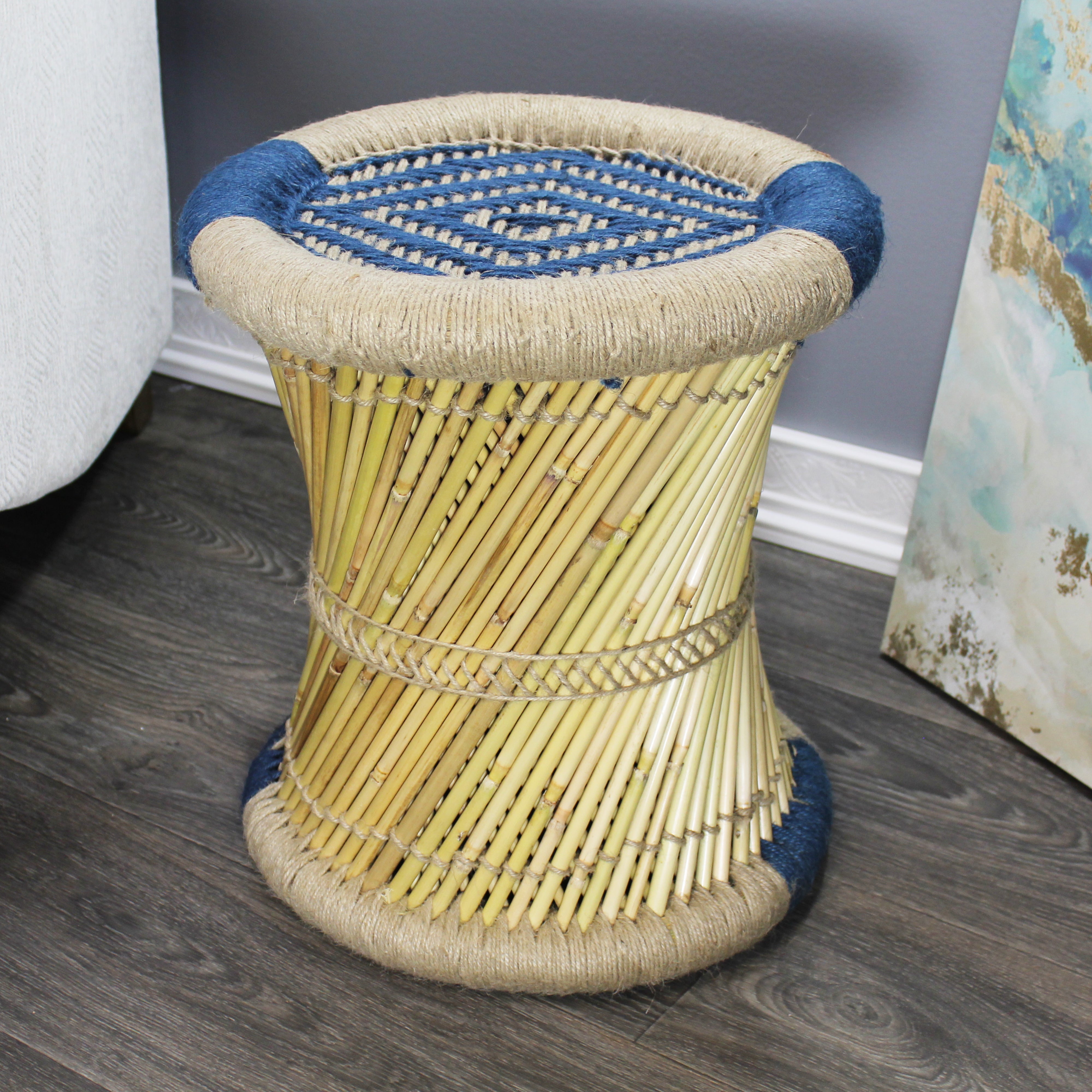 natural geo moray decorative handwoven jute accent stool (set of 2) natural geo moray decorative handwoven jute accent stool (set of 2)