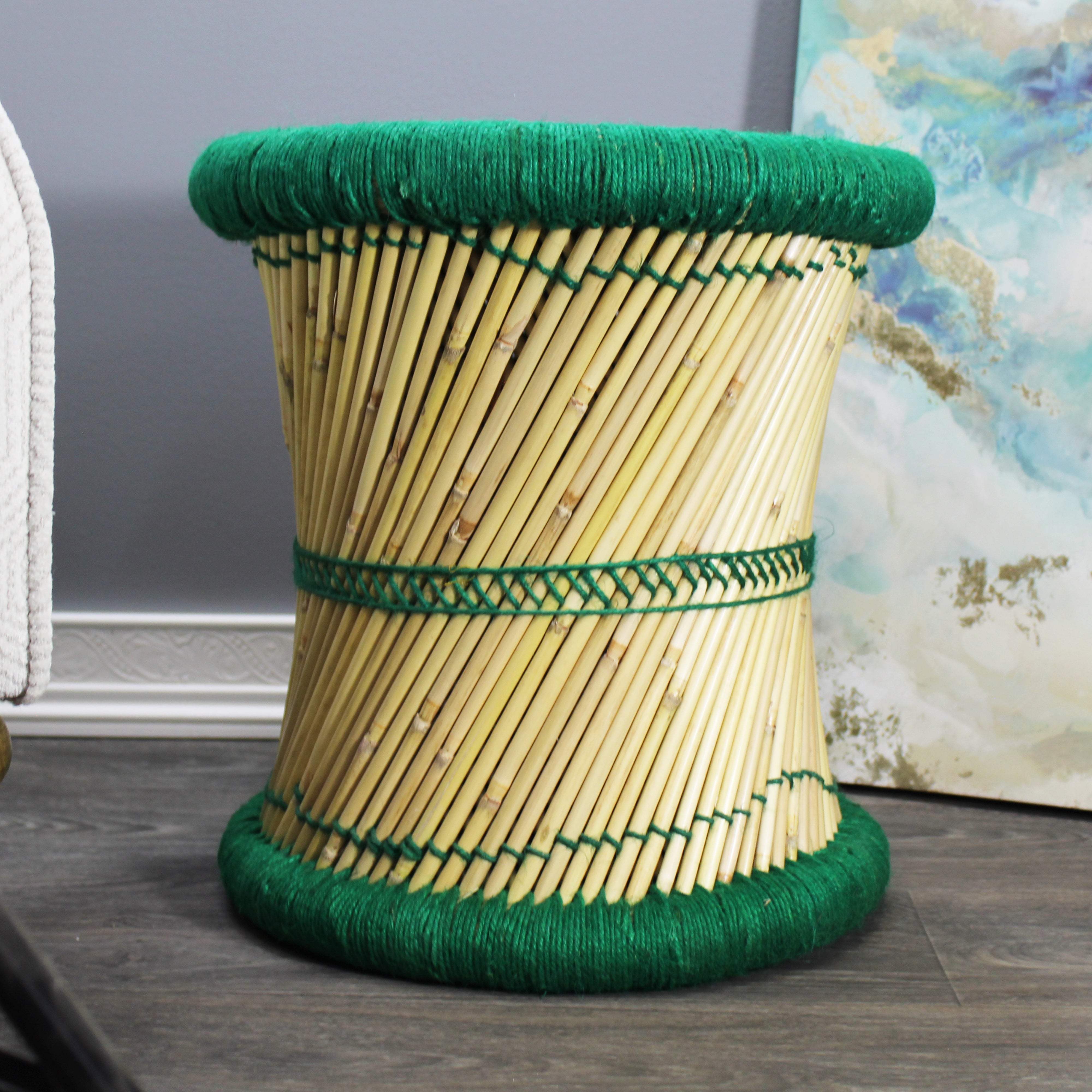 natural geo moray decorative handwoven jute accent stool (set of 2) natural geo moray decorative handwoven jute accent stool (set of 2)
