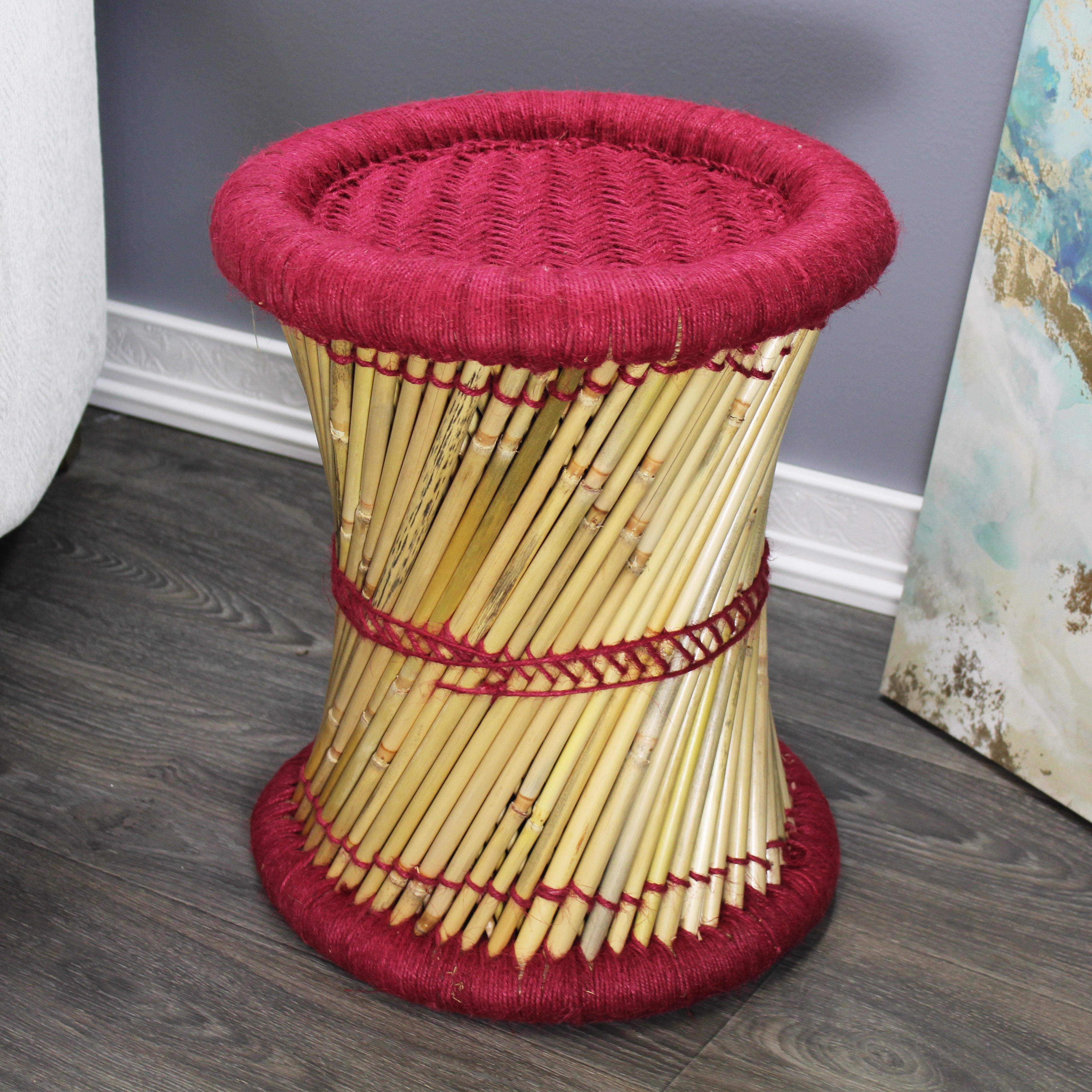 natural geo moray decorative handwoven jute accent stool (set of 2) natural geo moray decorative handwoven jute accent stool (set of 2)