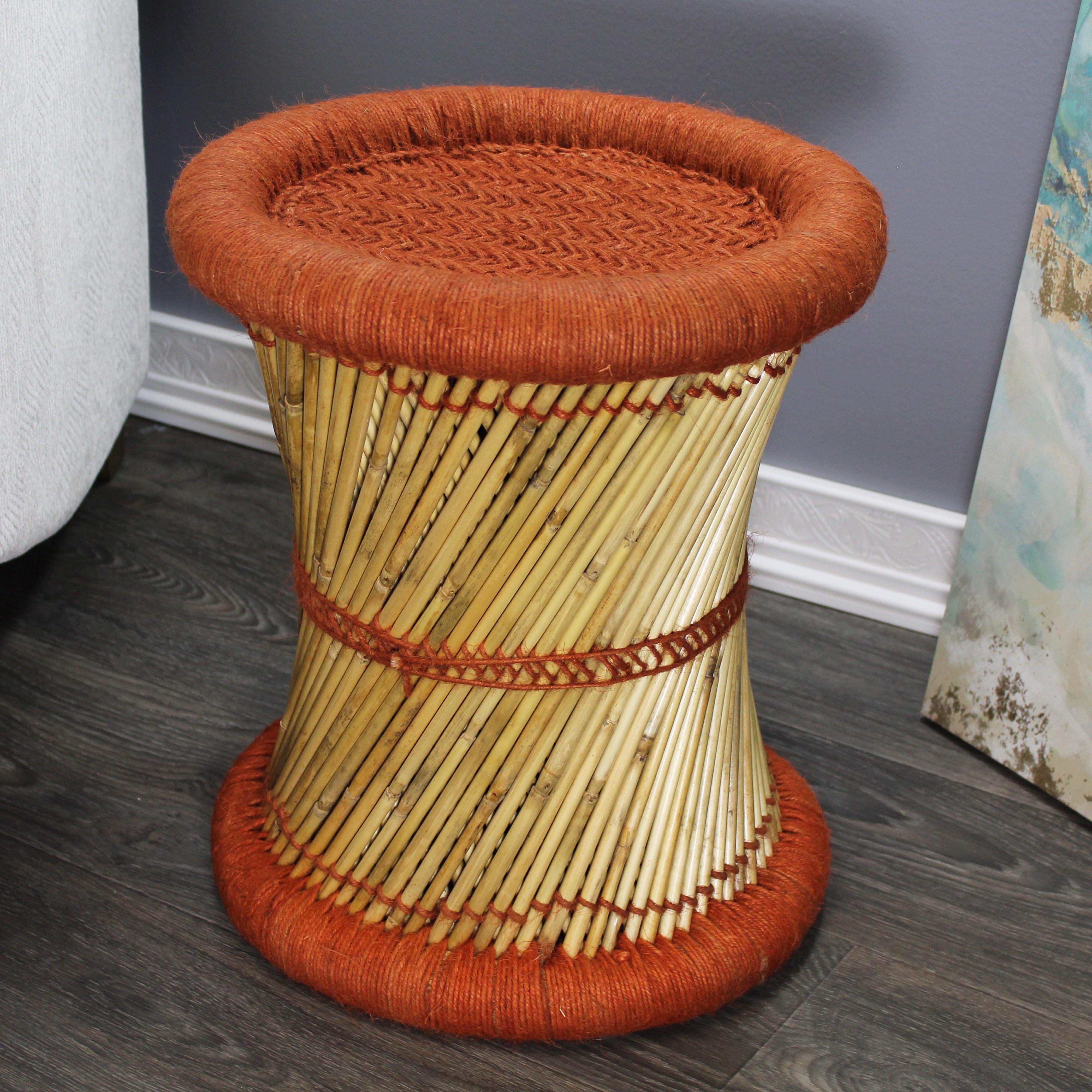 natural geo moray decorative handwoven jute accent stool (set of 2) natural geo moray decorative handwoven jute accent stool (set of 2)